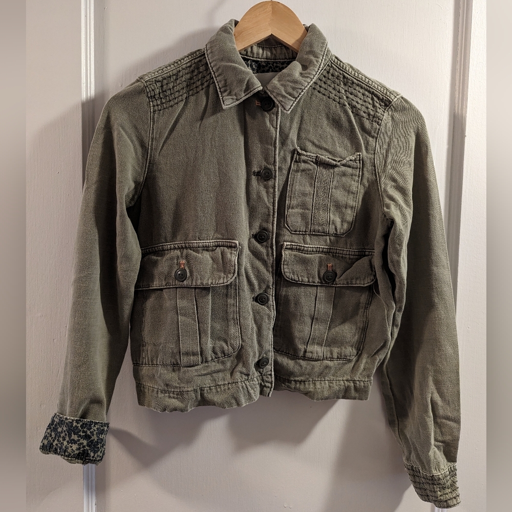 Anthropologie Olive Green Utility Jacket
